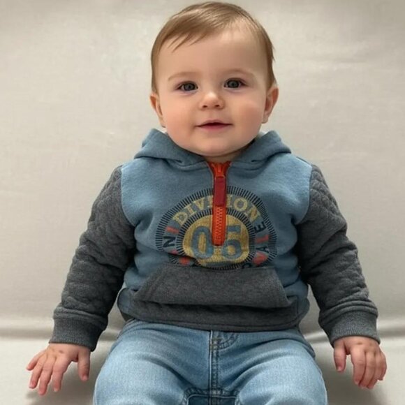 Trois Moutons Half-Zip Pullover Hoodie size 9 Months - Picture 1 of 9